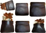 Lot of 6 New Leather Squeeze change purse metal framed squeeze Coin Change Case