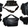 Lot of 6 New Leather waist pouches. waist bag, leather bag, Black Fanny pack NWT