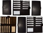 Lot of 6 leather checkbook cover Black credit card ID wallet 19 Cards Brand New