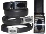 Men's Automatic Click Lock Buckle Waist Strap Dress Comfort Black Belt Casual 50