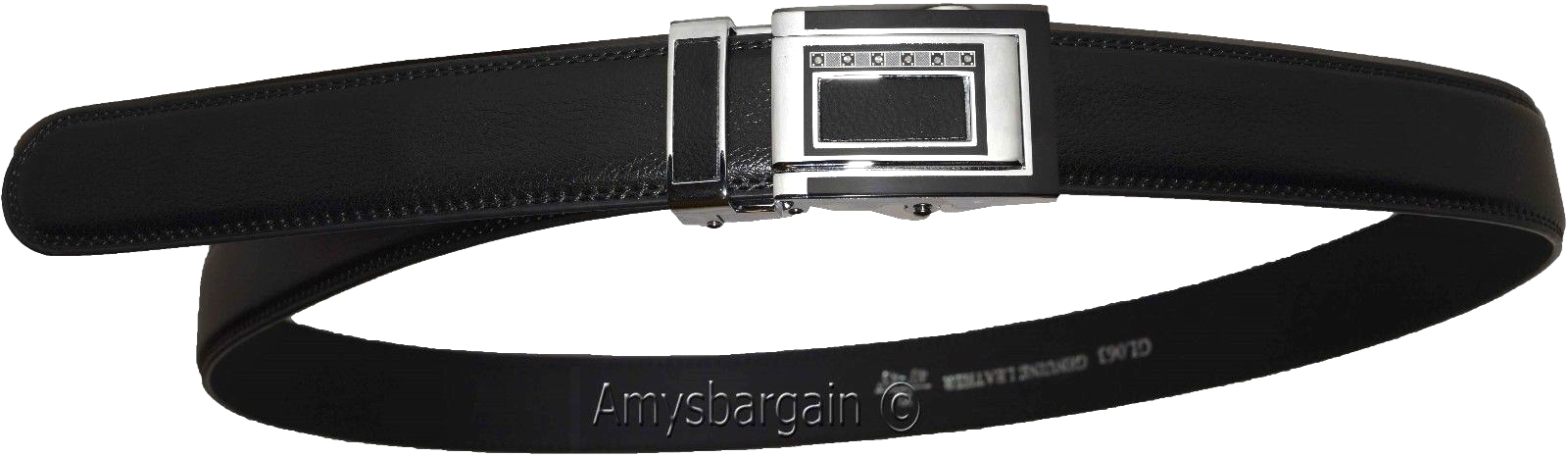 Men's Leather Dress Belt (1X) Auto Lock belt, Men's Black Quick lock BR New belt - Image 13