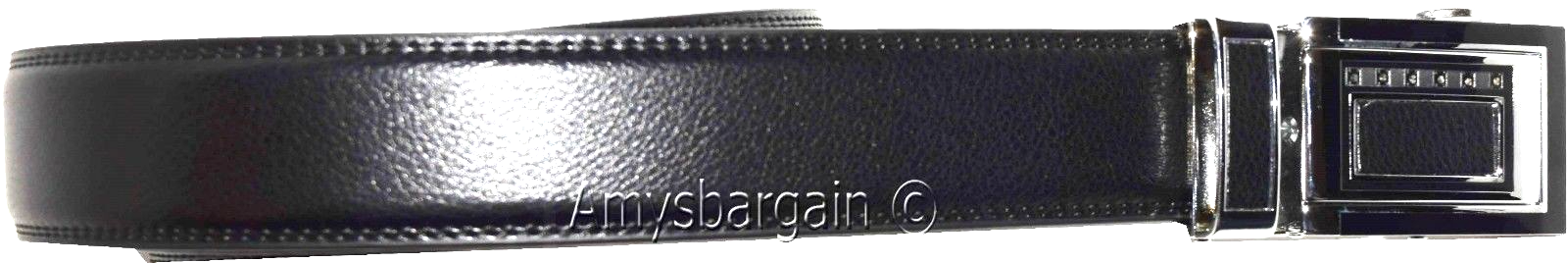 Men's Leather Dress Belt (1X) Auto Lock belt, Men's Black Quick lock BR New belt - Image 5