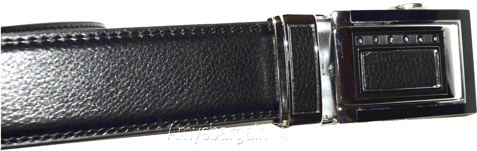 Men's Leather Dress Belt (1X) Auto Lock belt, Men's Black Quick lock BR New belt - Image 6