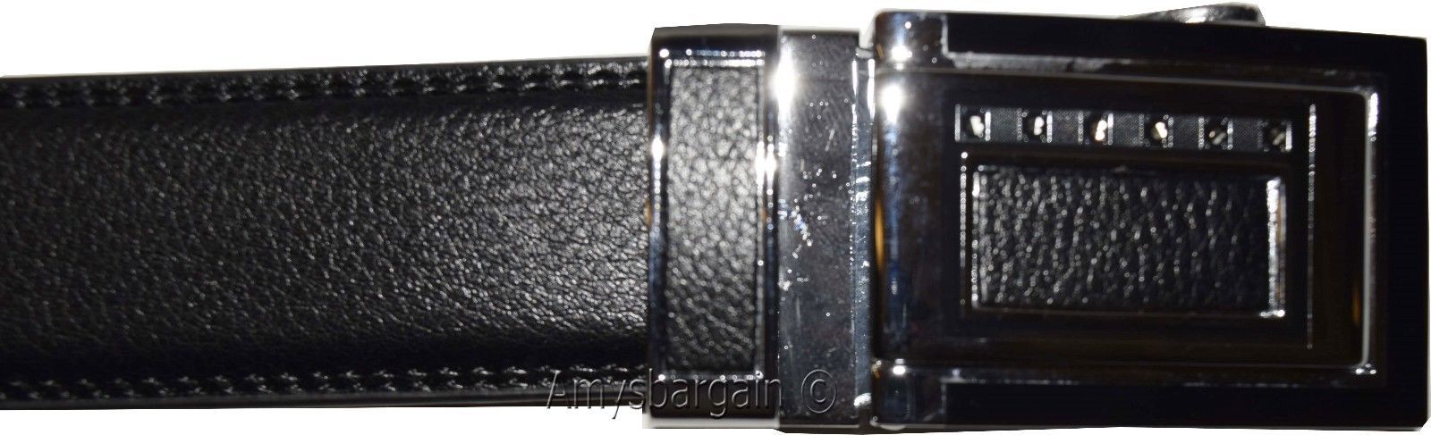 Men's Leather Dress Belt (1X) Auto Lock belt, Men's Black Quick lock BR New belt - Image 7