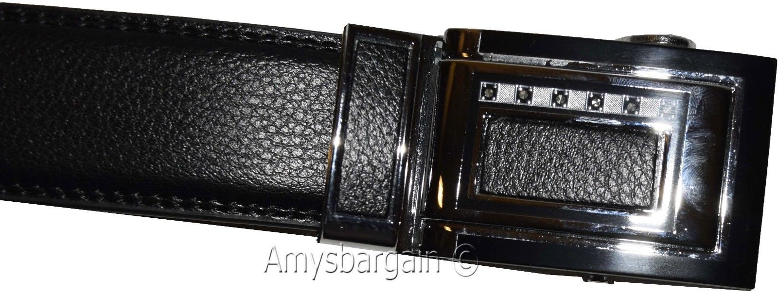 Men's Leather Dress Belt (1X) Auto Lock belt, Men's Black Quick lock BR New belt - Image 8