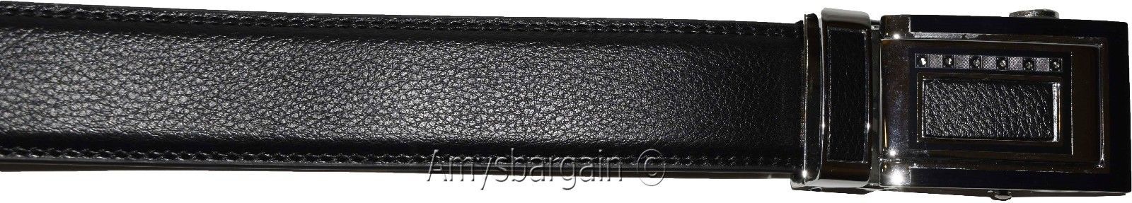 Men's Leather Dress Belt (1X) Auto Lock belt, Men's Black Quick lock BR New belt - Image 9