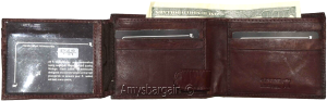 Men's Leather Wallet leather men's Bifold wallet flip side piece 9 card ID new