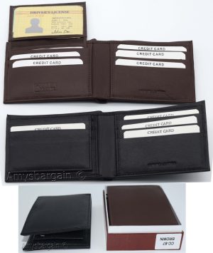 Men's RFID genuine leather bifold wallet protect IDs credit cards+ br new in box