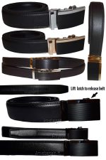 Men's belt, Genuine Leather belt, Dress/Casual Ratcheting buckle 26 to 50 inches
