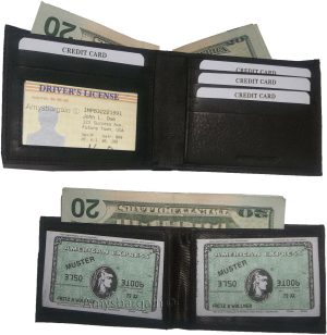 Men's wallet 2-in-1 Genuine Leather man's wallet 3 ID case 3 bill slot ID wallet