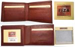 Men's wallet genuine Leather Bifold Tan wallet 2 Bill slots 9 Cards new In Box