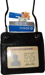 New Business card case, card holder w/ neck string, fifty business IDs card bnwt