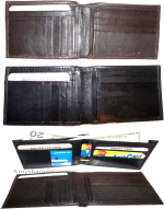 lot of 4 Men’s Wallet genuine leather New Style 2 Bill slots 14 Card spaces New