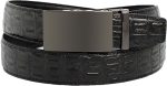 Crocodile skin printed leather men's ratchet belt casual adjustable auto buckle