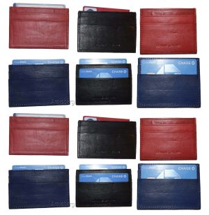 Lot of 12 Slim Credit card case, 5 Credit card leather case, Thin flat card case