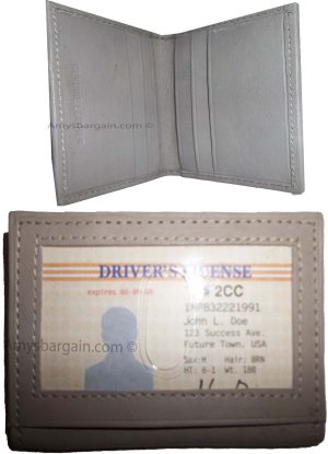 Lot of 2 Leather business card credit card case ID ATM wallet new card carrier