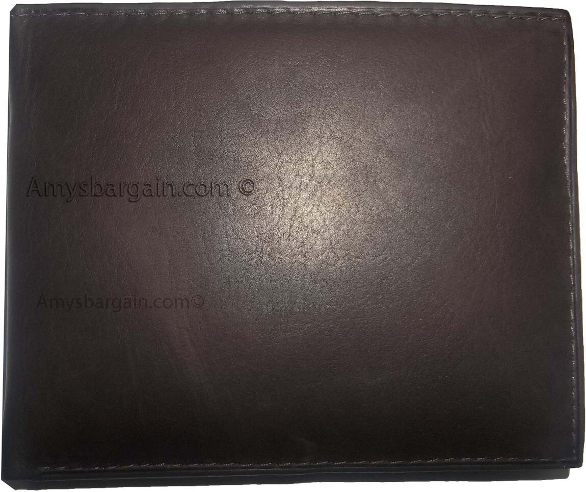 Lot of 2 New Men's Soft Leather Brown billfold Wallet 9 Credit ATM Card 2 ID New - Image 12