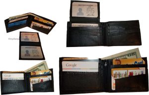 Lot of 4 Bifolsd Leather Man’s wallet 10 Card 3 bill slot 2 IDs change purse new