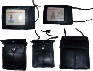 Lot of 5 New Neck string ID Case Credit Card Case Black Wallet pouch Money new