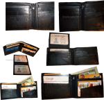 Lot of 6 Bifold Leather Man’s wallet 10 Card 3 bill slot 2 IDs change purse nwt