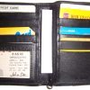 Men's wallet. Leather Hipster wallet USA Euro Int'l currencies zip coin purse BN
