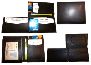 New Trifold Leather Men’s wallet 7 Credit card spaces ID Window Men's Bilfold BN