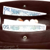 leather checkbook wallet compact wallet cards change bills brown wallets bn