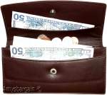 leather checkbook wallet compact wallet cards change bills brown wallets bn