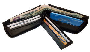 man's Zip around Leather wallet 12 credit bank card holder 2 bil slots br new