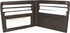 men's bifold genuine leather wallet 6 cards 1 id 2 bill pockets brown new wallet