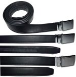 men's black belt 43" genuine leather belt dress casual automatic lock buckle xl