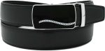 Genuine leather men's ratchet belt men’s casual adjustable automatic buckle 50”