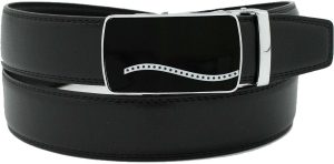 Genuine leather men's ratchet belt men’s casual adjustable automatic buckle 50”