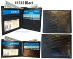 Italian Styled Woven Printed Leather man's bi fold wallet 2 bill slots 8 card ID