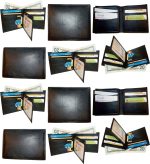 Lot of 12 New Man's Roman style leather 2 billfold wallet 12 credit card ID case