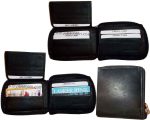Lot of 3 New Zip around men's Leather wallet Black wallet 9 credit card, ID BNWT