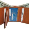Men's Genuine Leather Tri-fold wallet 10 credit debit cards 2 Bill slots 1 ID