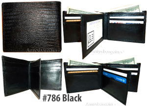 Men's Wallet Lizard skin printed Leather man's Bifold wallet 2 Bill slot ID card