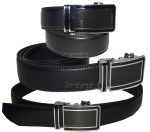 New buckle men's belt leather automatic dress Jeans comfort Slide lock BN 50"