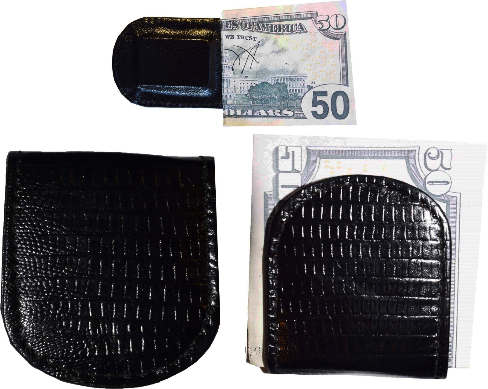 lot of 12 new lizard printed leather money clip black unbranded money clip - Image 9