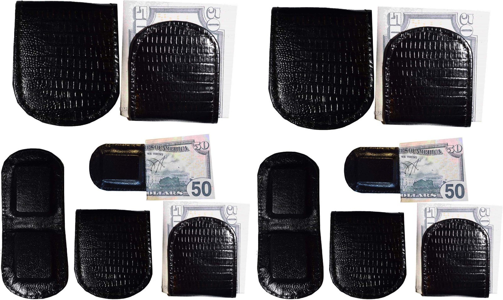 lot of 12 new lizard printed leather money clip black unbranded money clip