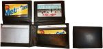 lot of 2 men's bi fold leather wallet brown 12 cards 2 id billfold wallet br new
