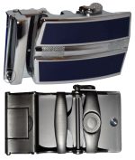 men’s belt buckle ratcheting automatic self-lock track line new blue buckle only