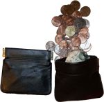 2 New Leather Squeeze change purse with Credit card space change purse