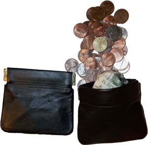 2 New Leather Squeeze change purse with Credit card space change purse