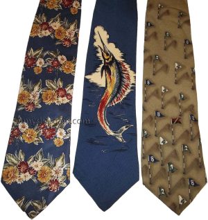 Lot of 3 Men's tie Cutter and Buck Designer Silk Men's Neck Wear Made in USA