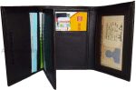 Man’s wallet Trifold Leather 9 card spaces 2 ID windows 2 bill slots New wallet