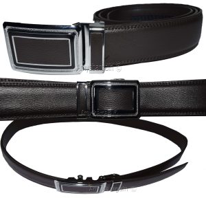 Men's belt Brown Leather XL Automatic lock Dress/Casual belt adjustable Belt.