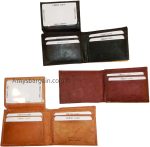 New style leather man's wallets 2 suede lined billfolds Credit card ID holder