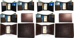 lot of 12 man's brown trifold wallet new style woven printed leather new wallet